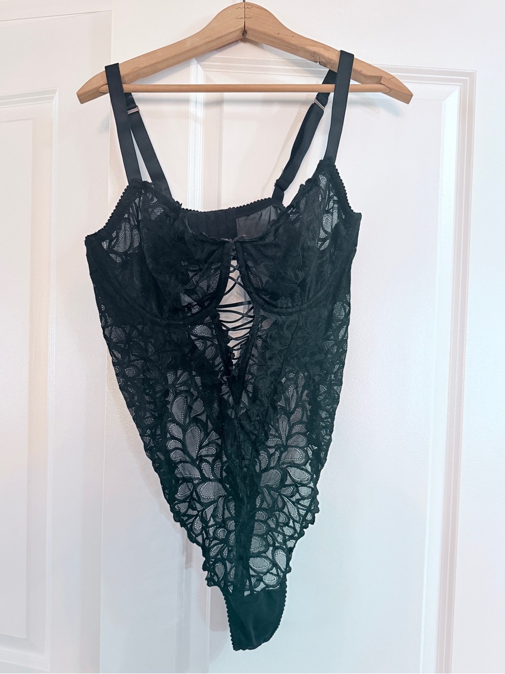 Savage X Fenty Not Sorry Lace Underwire Teddy Bodysuit Black 3X
